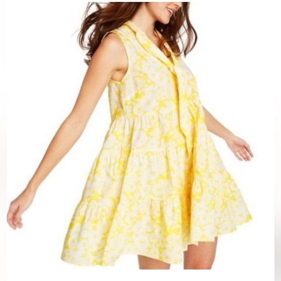Lisa Marie Fernandez yellow & White floral flowy cotton dress sz small preloved - Picture 1 of 8